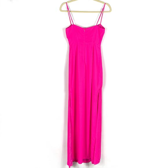 Superdown Addison Maxi Dress‎ Hot Pink Sz XS Double Side Slits Sleeveless - Picture 8 of 9